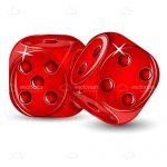Pair of Illustrated Red Dice